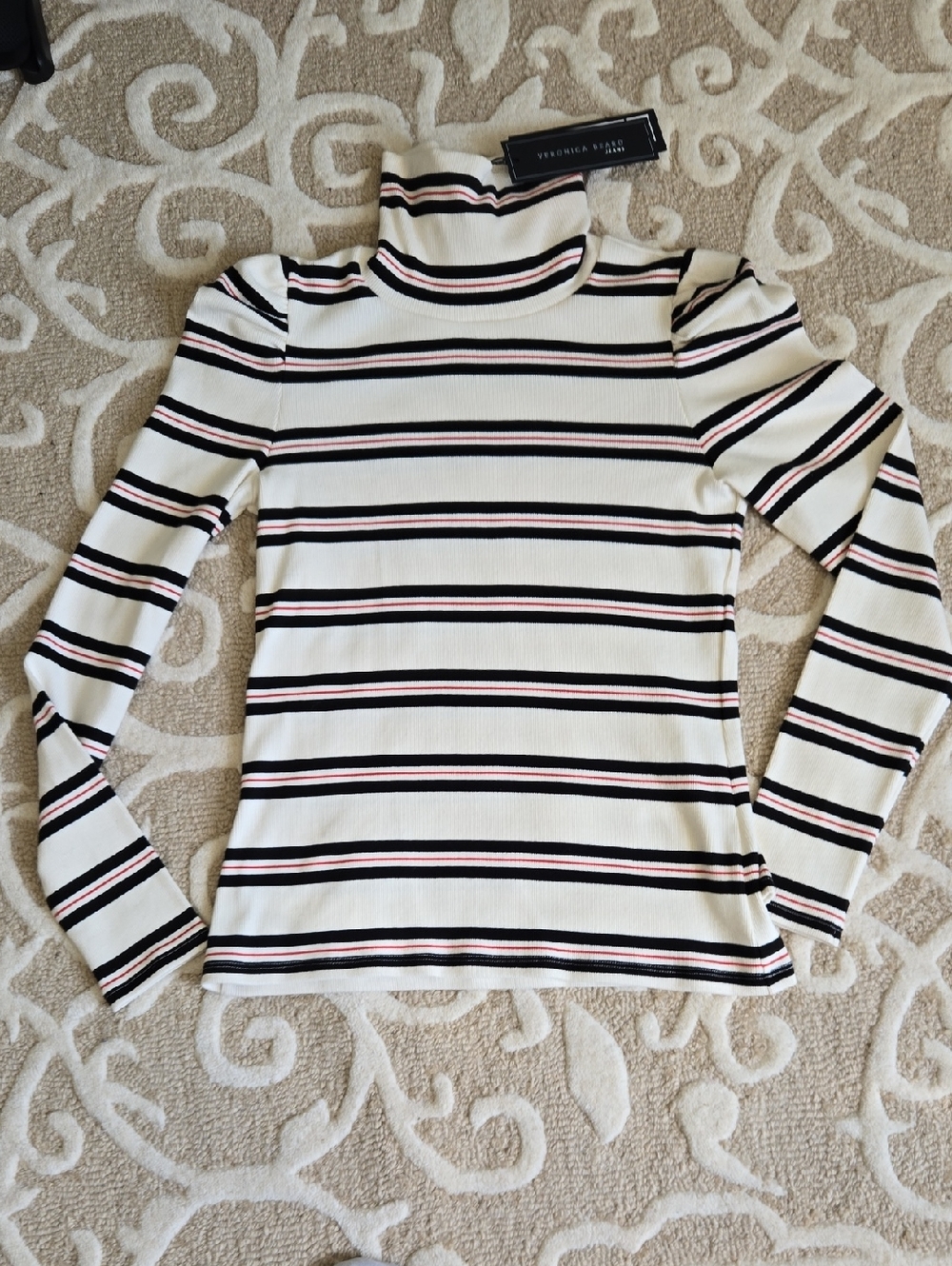 NWT M Veronica Beard Striped Turtleneck